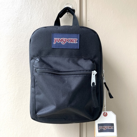 jansport mini backpack lunch bag lunchbag insulated black hot cold tote black - Picture 1 of 10